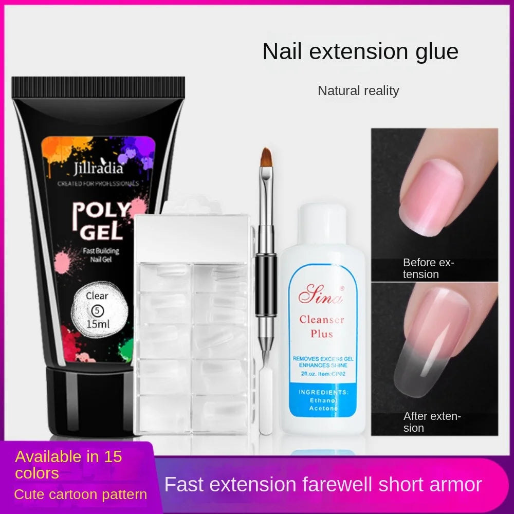 Poly Gel, Fast building Nail Gel, Nail Extension Builder UV Nail Gel 15ml/0.5oz