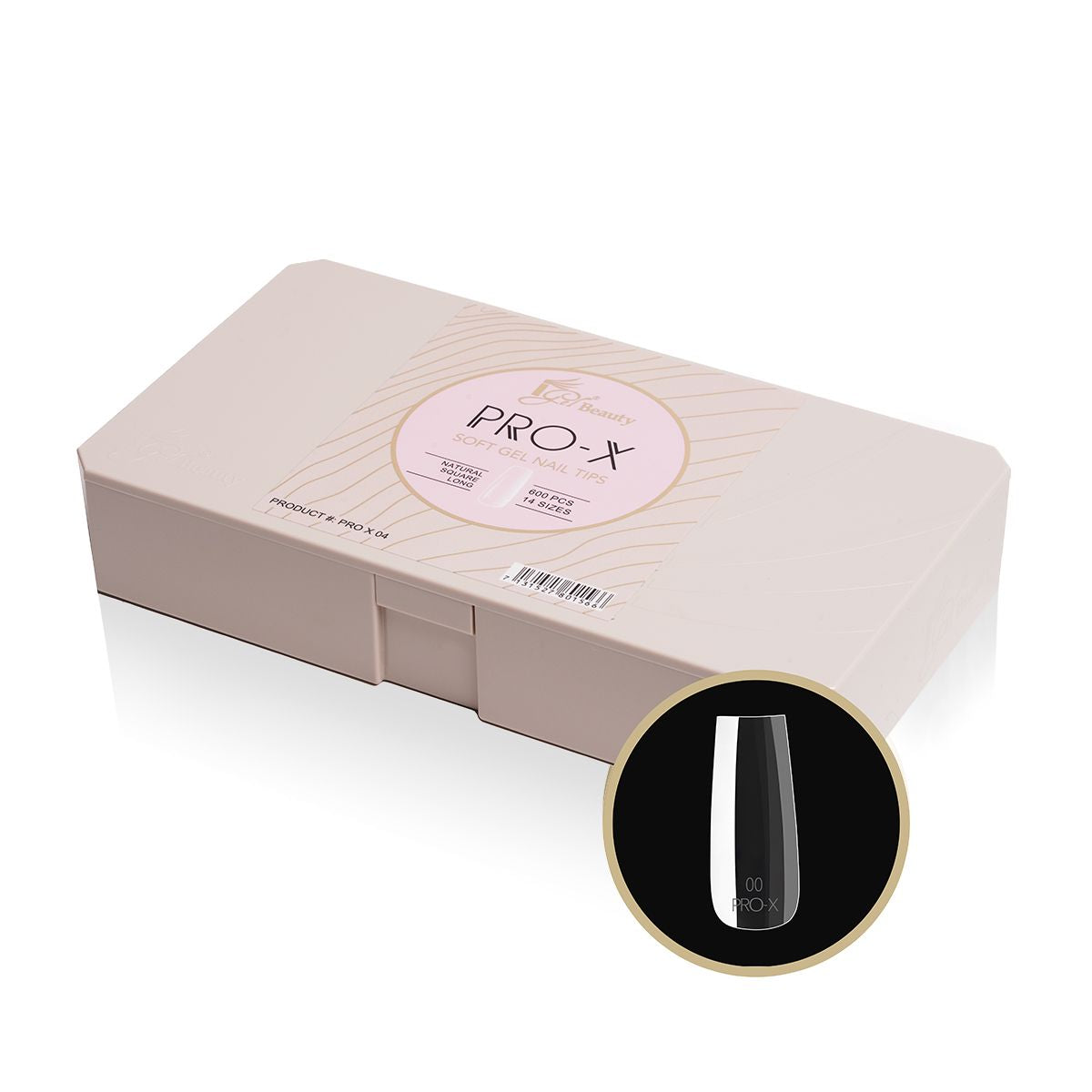 iGel PRO-X Soft Gel Nail Tips 04 - Natural Square Long (600 pcs)