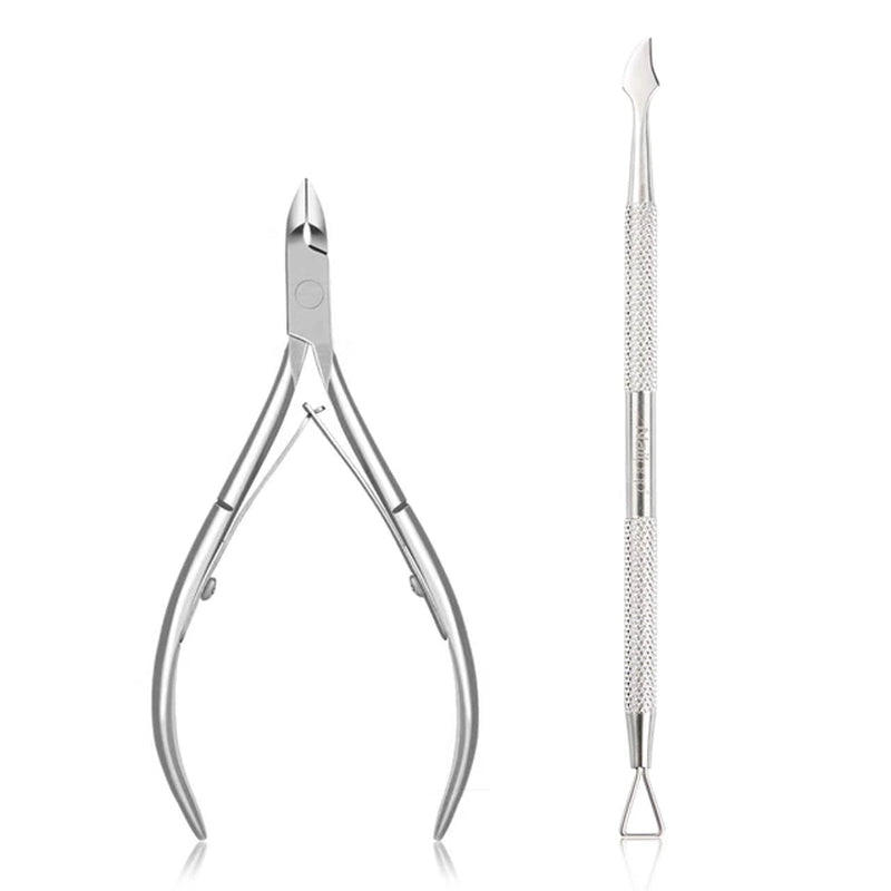 Nailpop Professional Stainless Steel Nail Cutter Scissor Nippers Function Cuticle Pusher Remover Manicure Nail Art Care Tool Kit