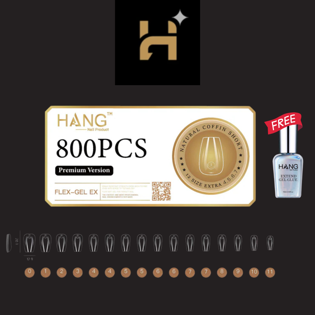 Hang Premium Flex-Gel Ex Natural Coffin ( S-XL ) / Free 1 Hang Extend On Gel 0.5oz