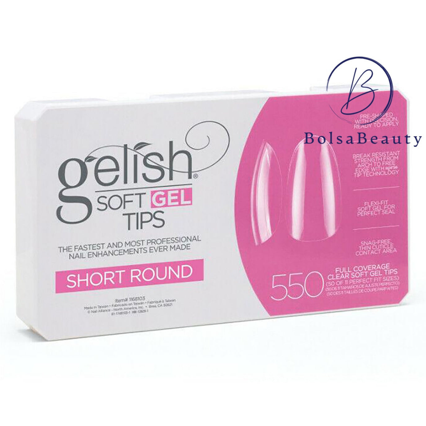 Gelish - Gel X Tips: Round Coffin Stiletto (550pcs)