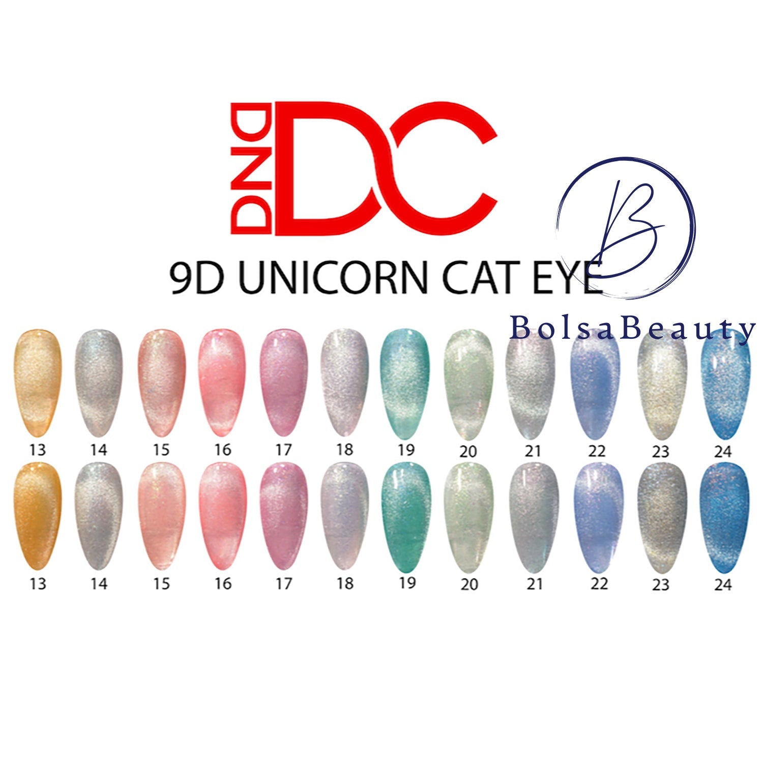 DND - DC 9D Cat Eye Unicorn Full Set 36 Colors (#13 - #24) - NEW 2024