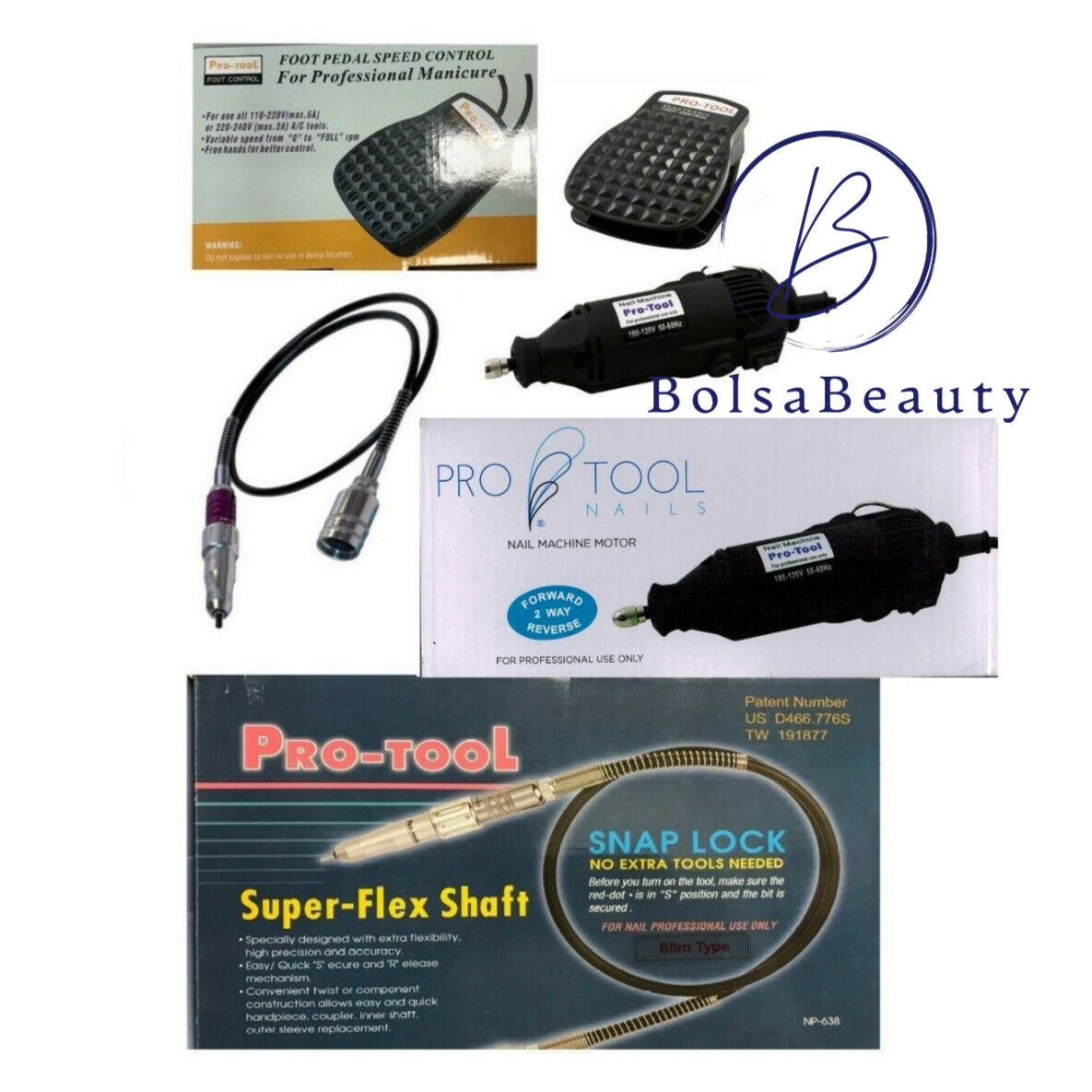 ProTool - Full Rotary Kit (Drill Machine + Flexible Shaft + Foot Control)