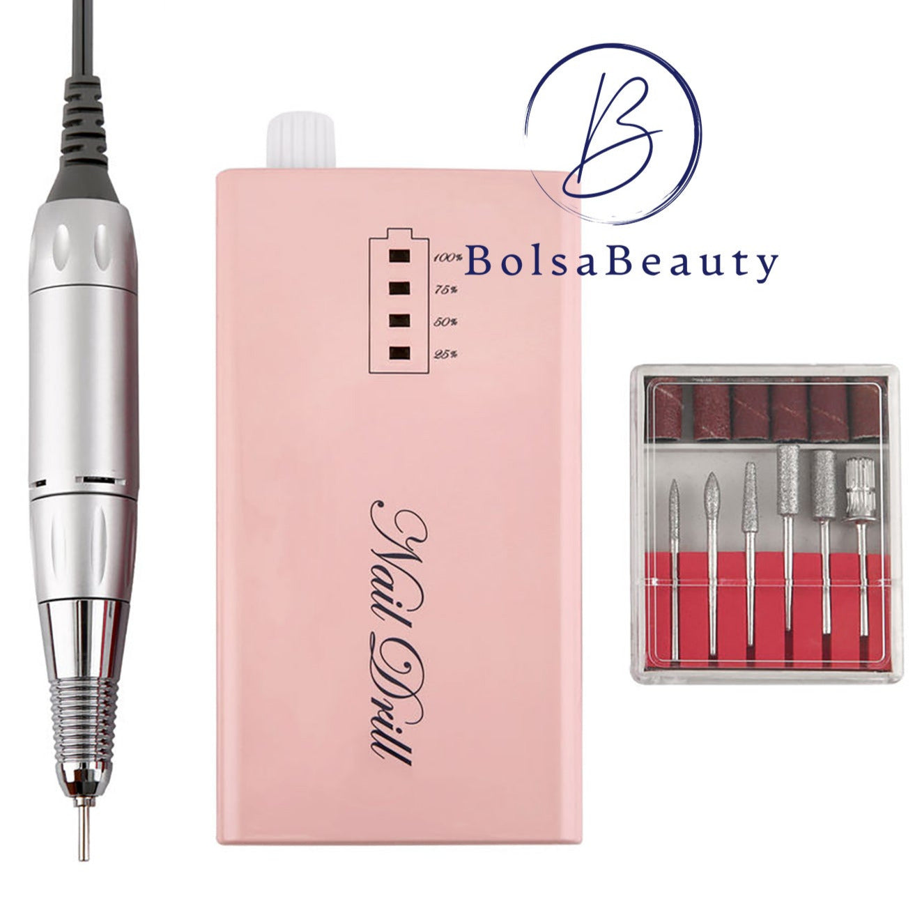 BolsaBeauty - Pro Nail Drill 30000RPM (White, Pink, Red)