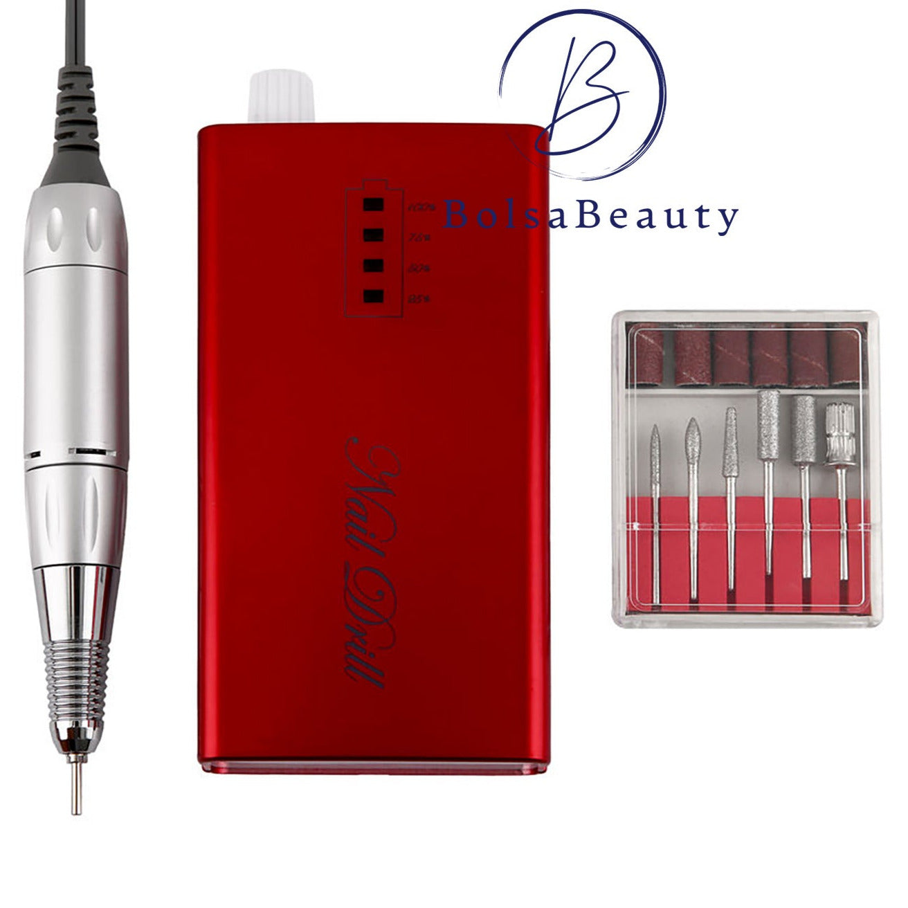 BolsaBeauty - Pro Nail Drill 30000RPM (White, Pink, Red)