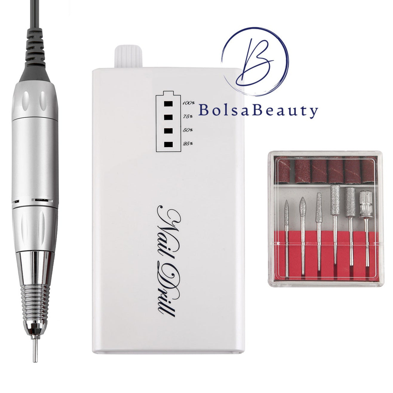 BolsaBeauty - Pro Nail Drill 30000RPM (White, Pink, Red)
