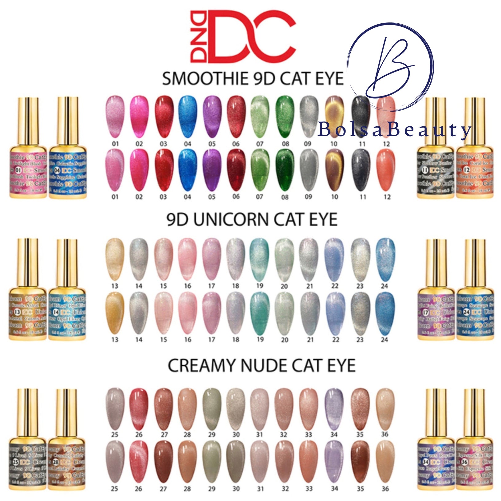 DND - DC 9D Cat Eye Full Set 36 Colors - NEW 2024