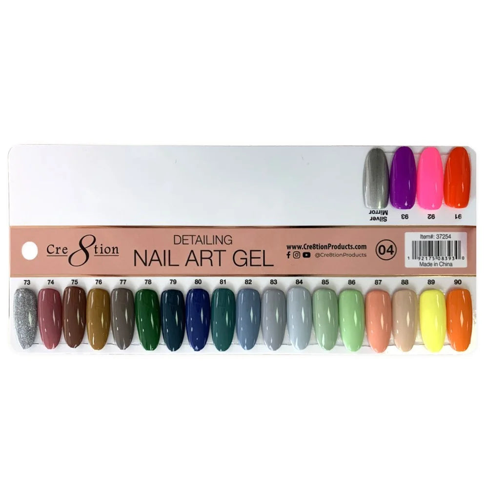 Cre8tion - Detail Nail Art Gel - Full Set 93 Colors (#01 - #93)