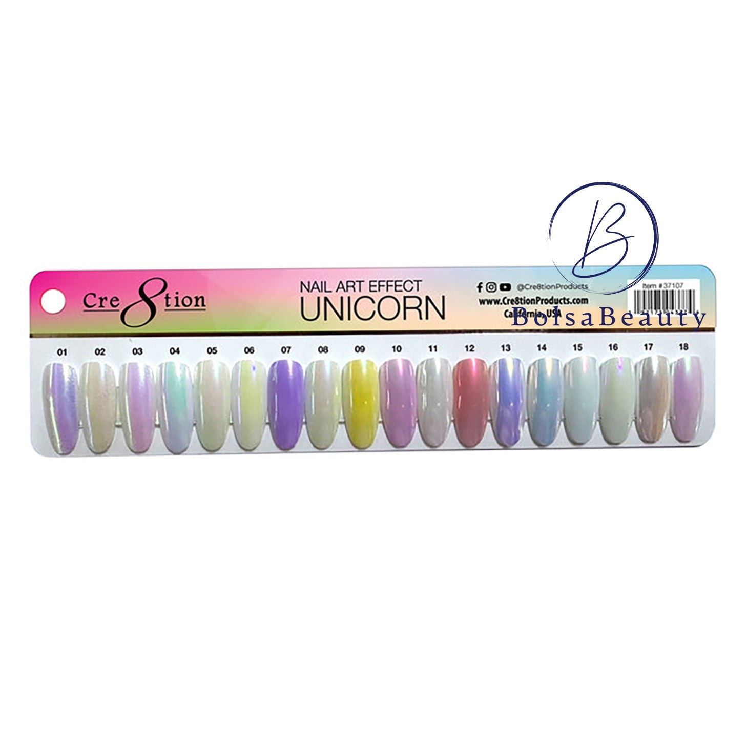 Cre8tion - Nail Art Unicorn Effect Full Set (18 Colors)