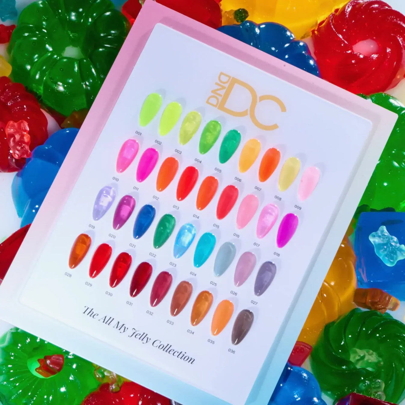 DND DC All My Jelly Collection – 36 Color Gel Polish Set (#001–#036) – 0.6oz (18ml)