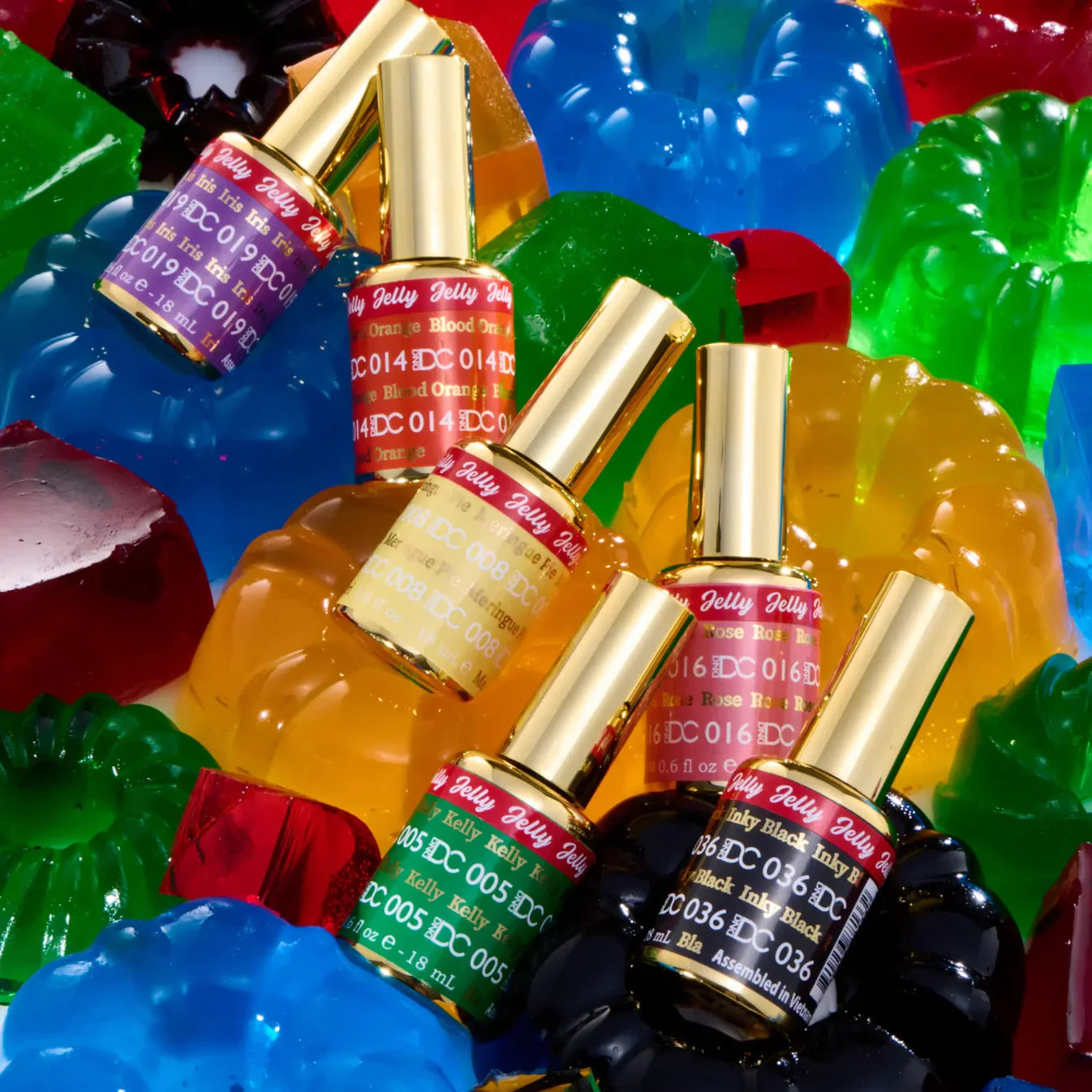 DND DC All My Jelly Collection – 36 Color Gel Polish Set (#001–#036) – 0.6oz (18ml)