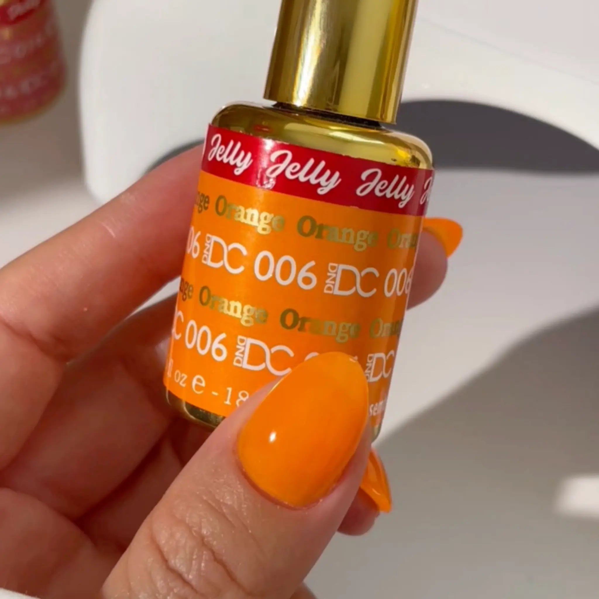 DND DC All My Jelly Gel Polish – #006 Orange (0.6oz / 18ml) – NEW 2026