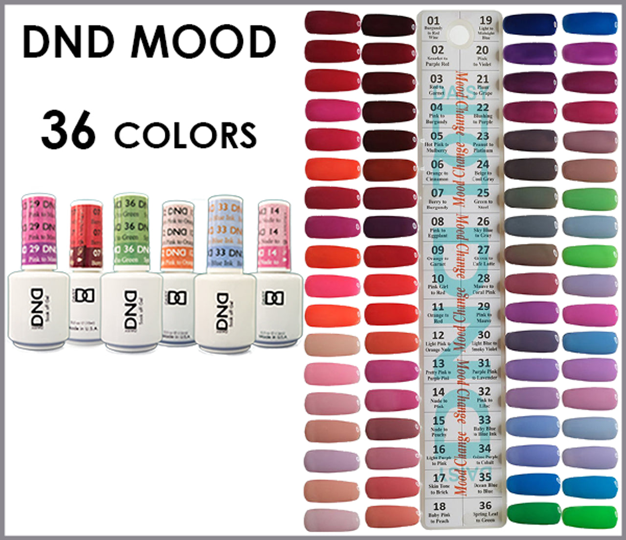 DND - Gel Mood Change Full Set 36 Colors (#01 - #36)