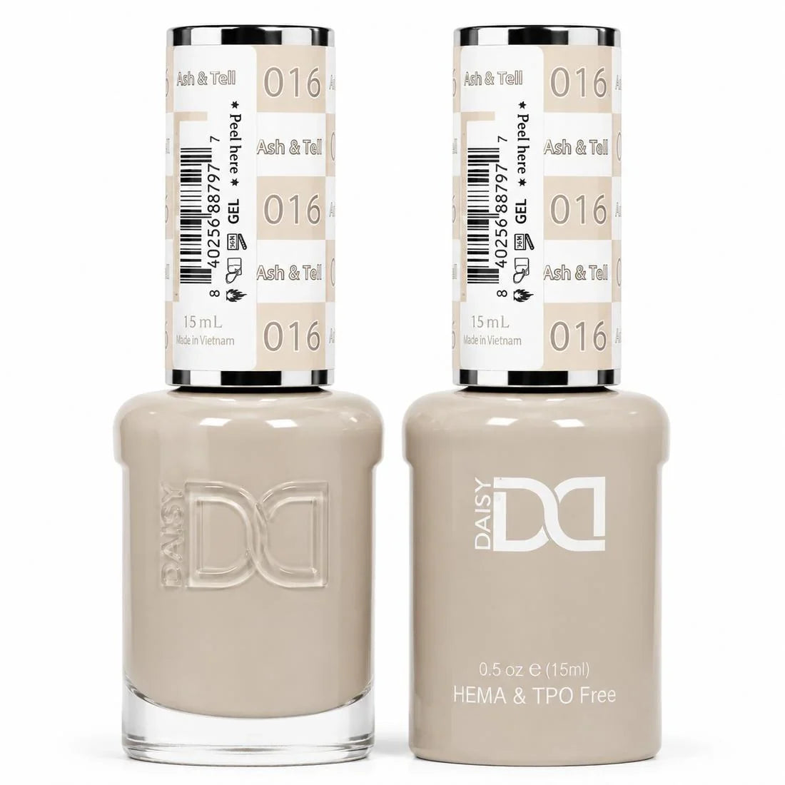 DND HEMA & TPO Free Gel Duo Matching Set – 016 Ash - Tell (Gel + Lacquer)