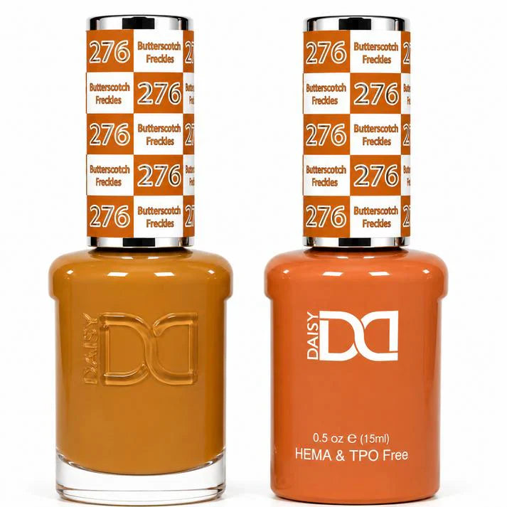DND HEMA & TPO Free Gel Duo Matching Set – 276 Butterscotch Freckles (Gel + Lacquer)