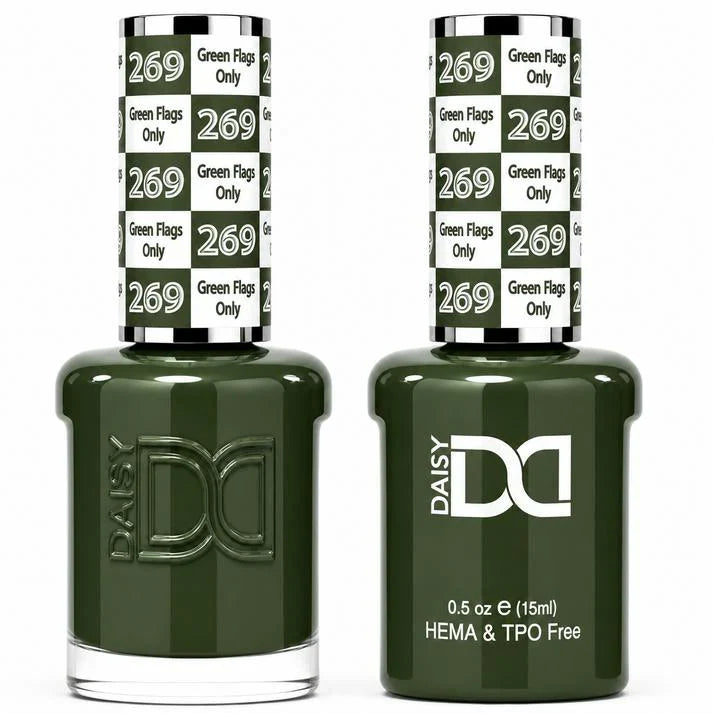 DND HEMA & TPO Free Gel Duo Matching Set – 269 Green Flags Only (Gel + Lacquer)