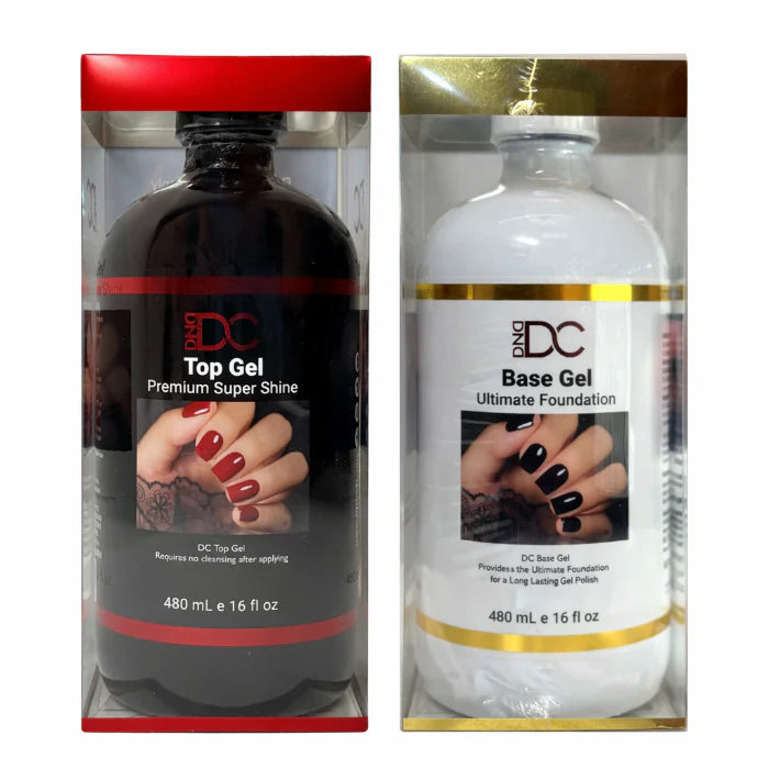 DND DC Base Gel Ultimate Foundation #800 & Top Premium Super Shine #900 Refill (16 oz, New Bottle)