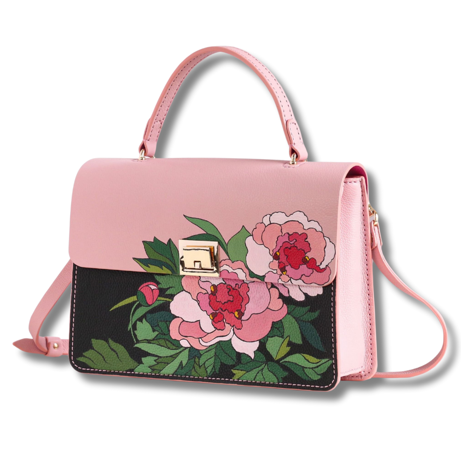 Fleur Medium Hand Bag Three Interior Pockets Custom Color