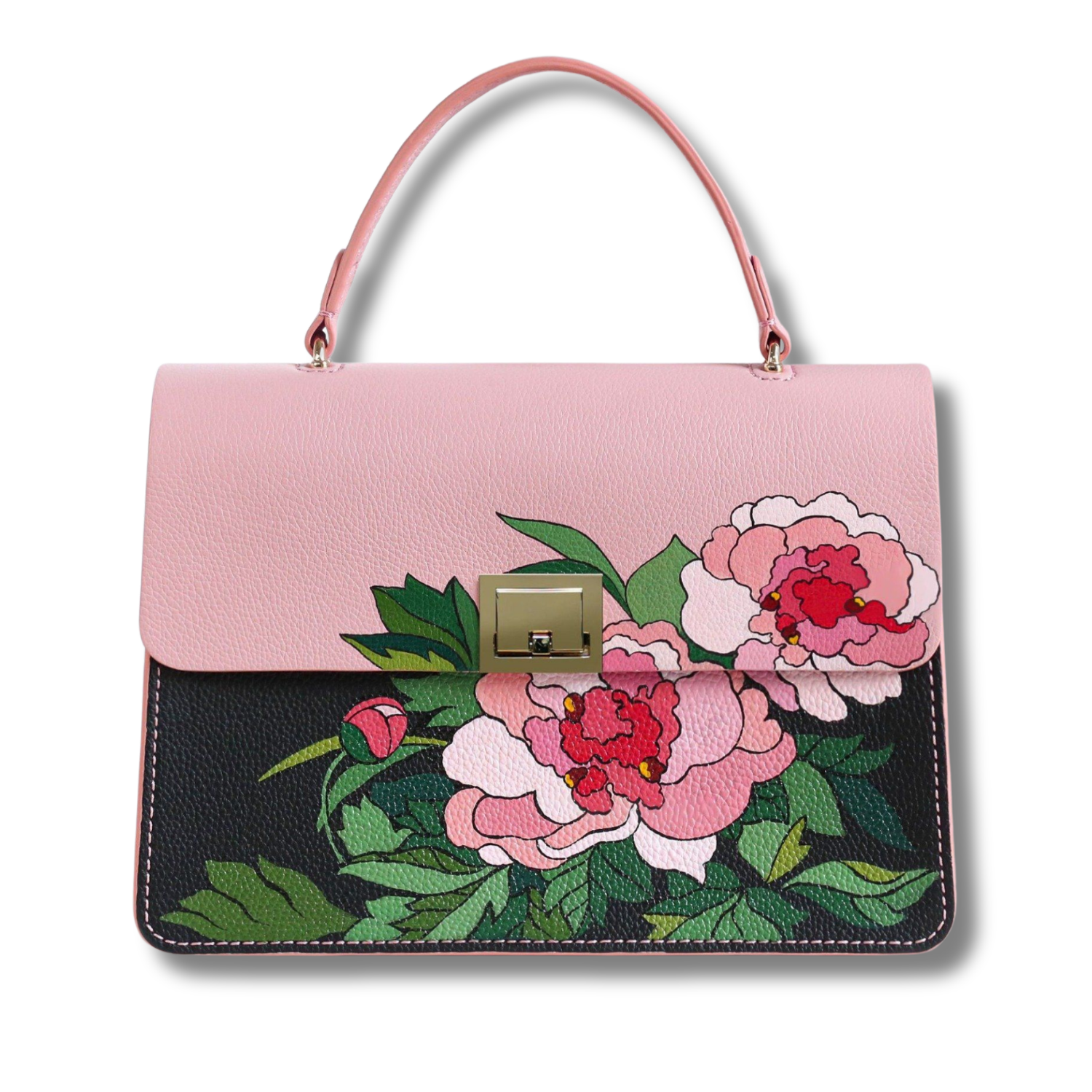 Fleur Medium Hand Bag Three Interior Pockets Custom Color