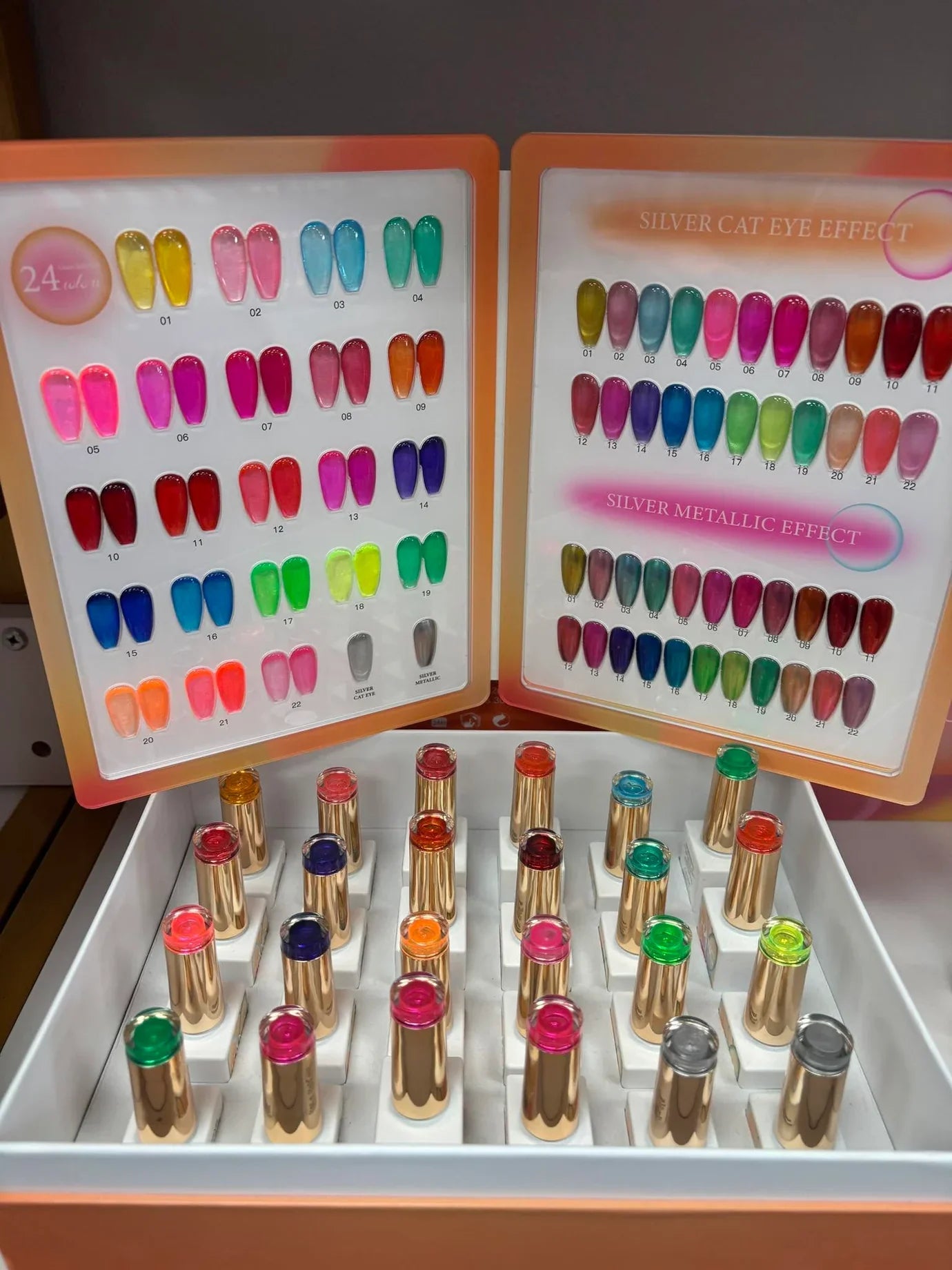 HANG Neon Glass Jelly Gel – 24 Color Set (#001 - 024) + Free Color Chart