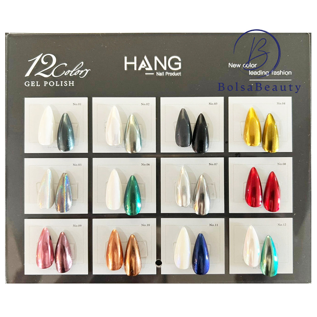 Hang - Nail Art Chrome Full Set 1 (#01 - #12) - NEW 2024