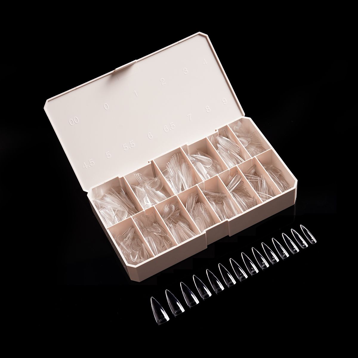 iGel PRO-X Soft Gel Nail Tips 09 - Natural Stiletto Long (600 pcs)