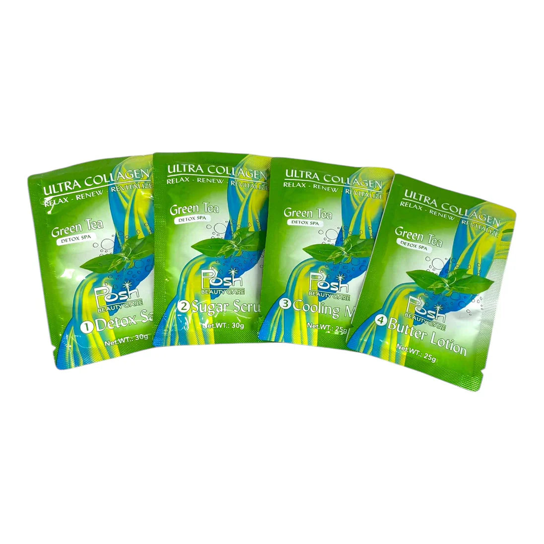 Posh Ultra Collagen 4-in-1 Pedicure/Manicure Kit - Green Tea (50pcs/case)