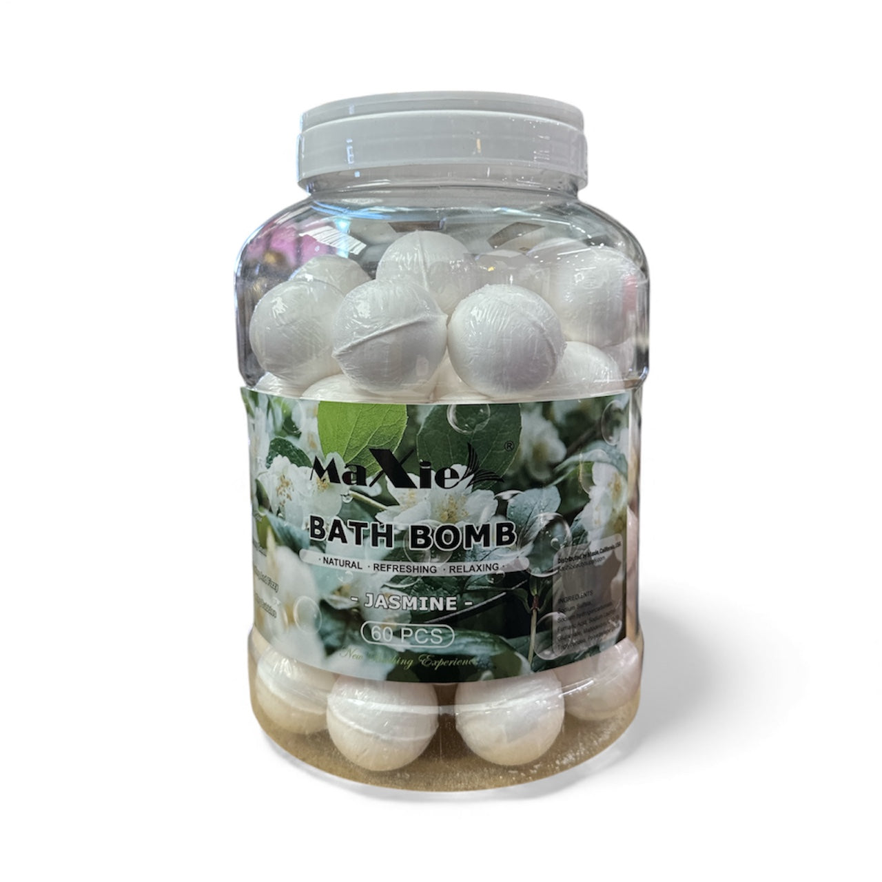 MaXie Bath Bombs (60pcs/jar), Multiple Flavor Jasmine, Lavender, Green Tea, Orange