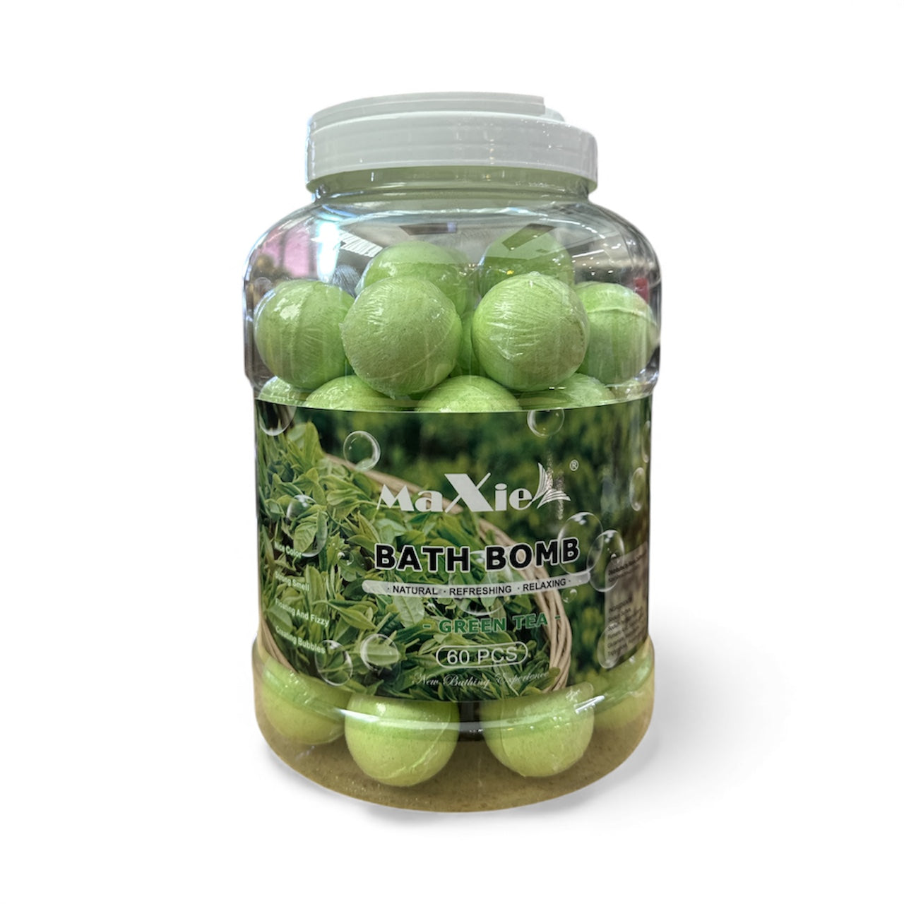 MaXie Bath Bombs (60pcs/jar), Multiple Flavor Jasmine, Lavender, Green Tea, Orange