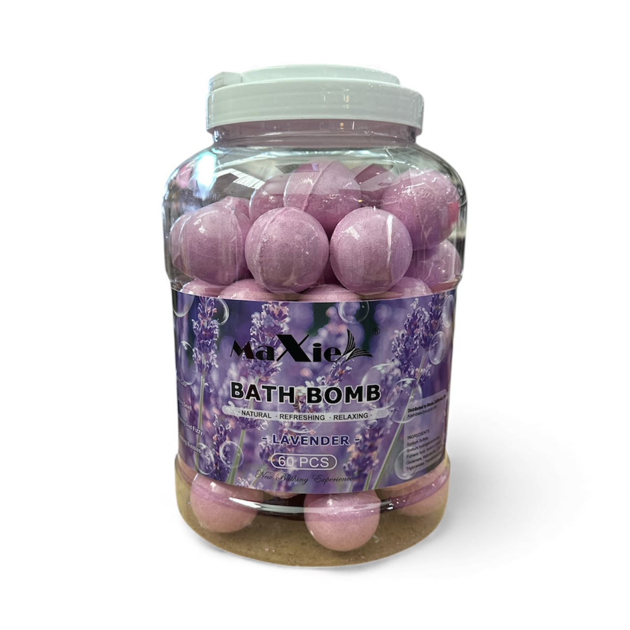 MaXie Bath Bombs (60pcs/jar), Multiple Flavor Jasmine, Lavender, Green Tea, Orange