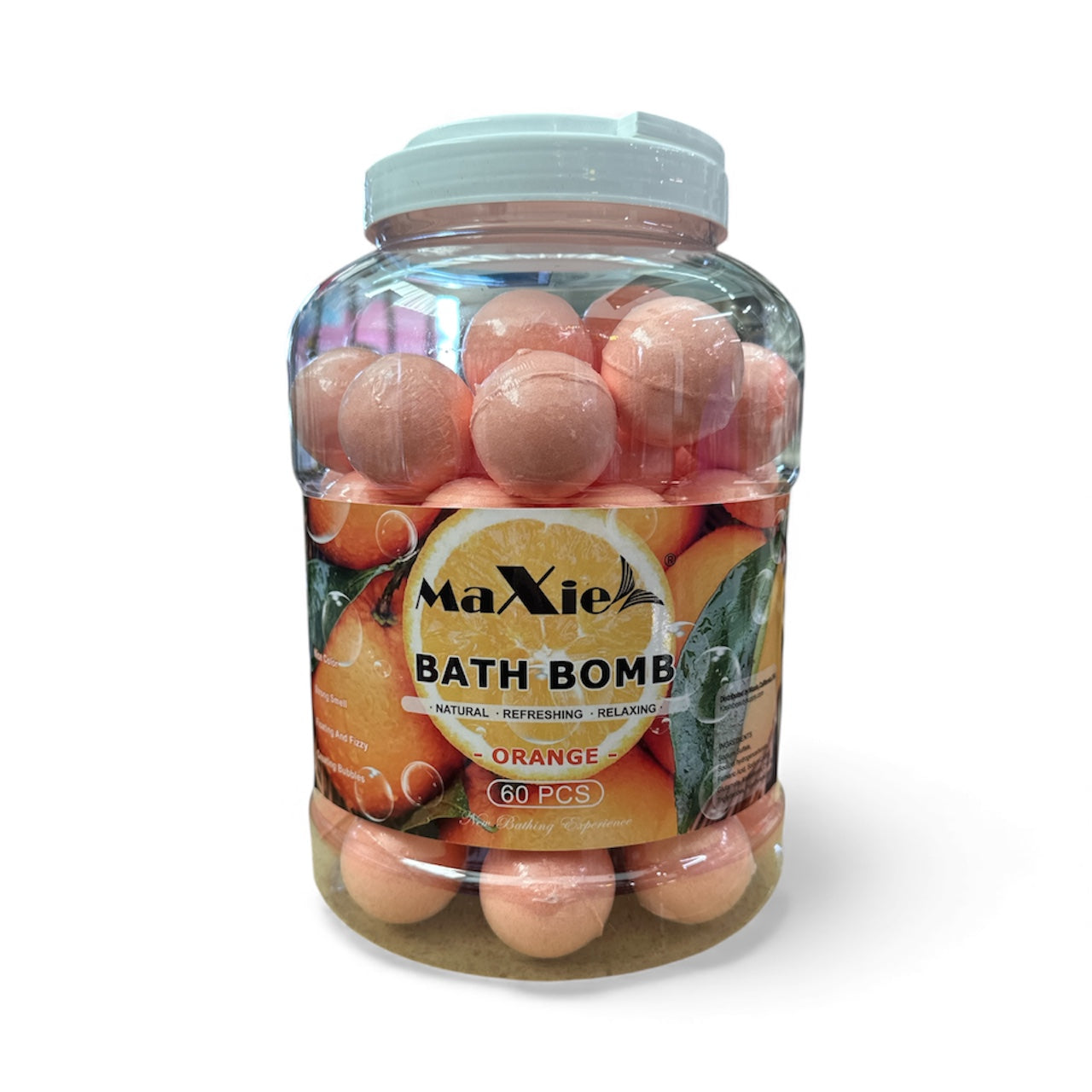 MaXie Bath Bombs (60pcs/jar), Multiple Flavor Jasmine, Lavender, Green Tea, Orange