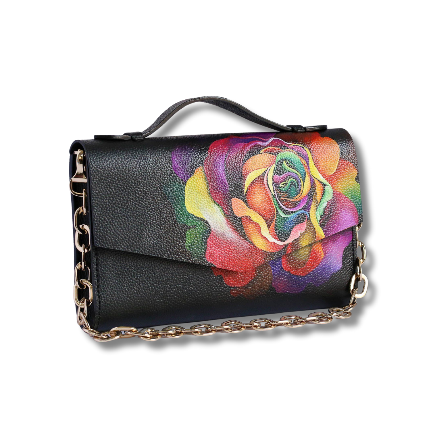 Rose Elegant Clutch Hand Bag Magnetic Closure