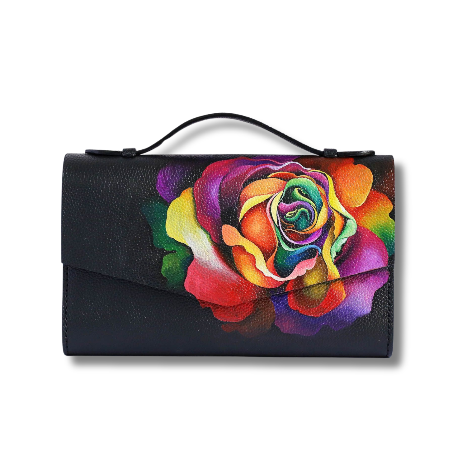 Rose Elegant Clutch Hand Bag Magnetic Closure