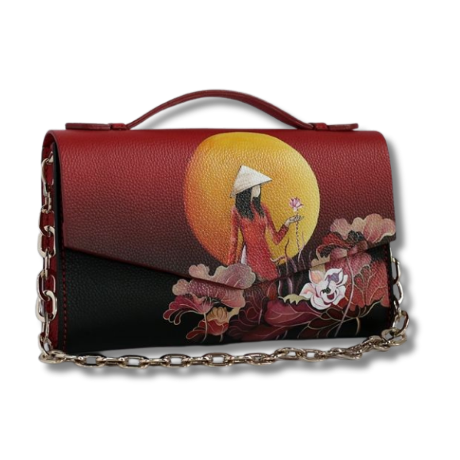 Rose Elegant Clutch Hand Bag Magnetic Closure