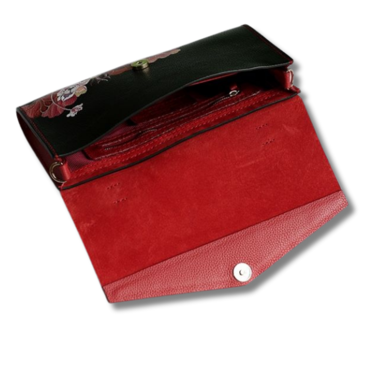 Rose Elegant Clutch Hand Bag Magnetic Closure