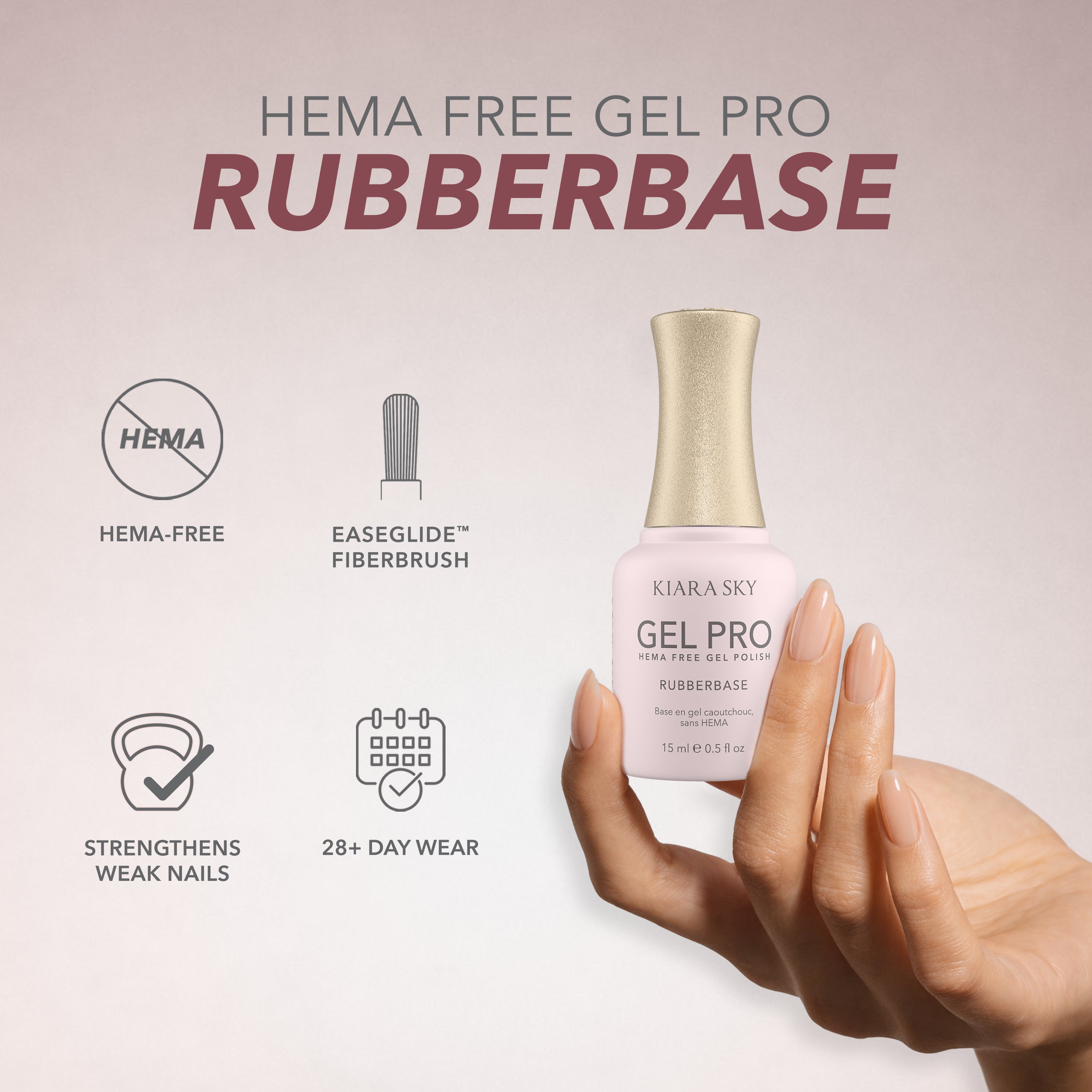 Kiara Sky HEMA-Free Gel Pro Polish – Free Rubber Base 0.5oz (15ml)