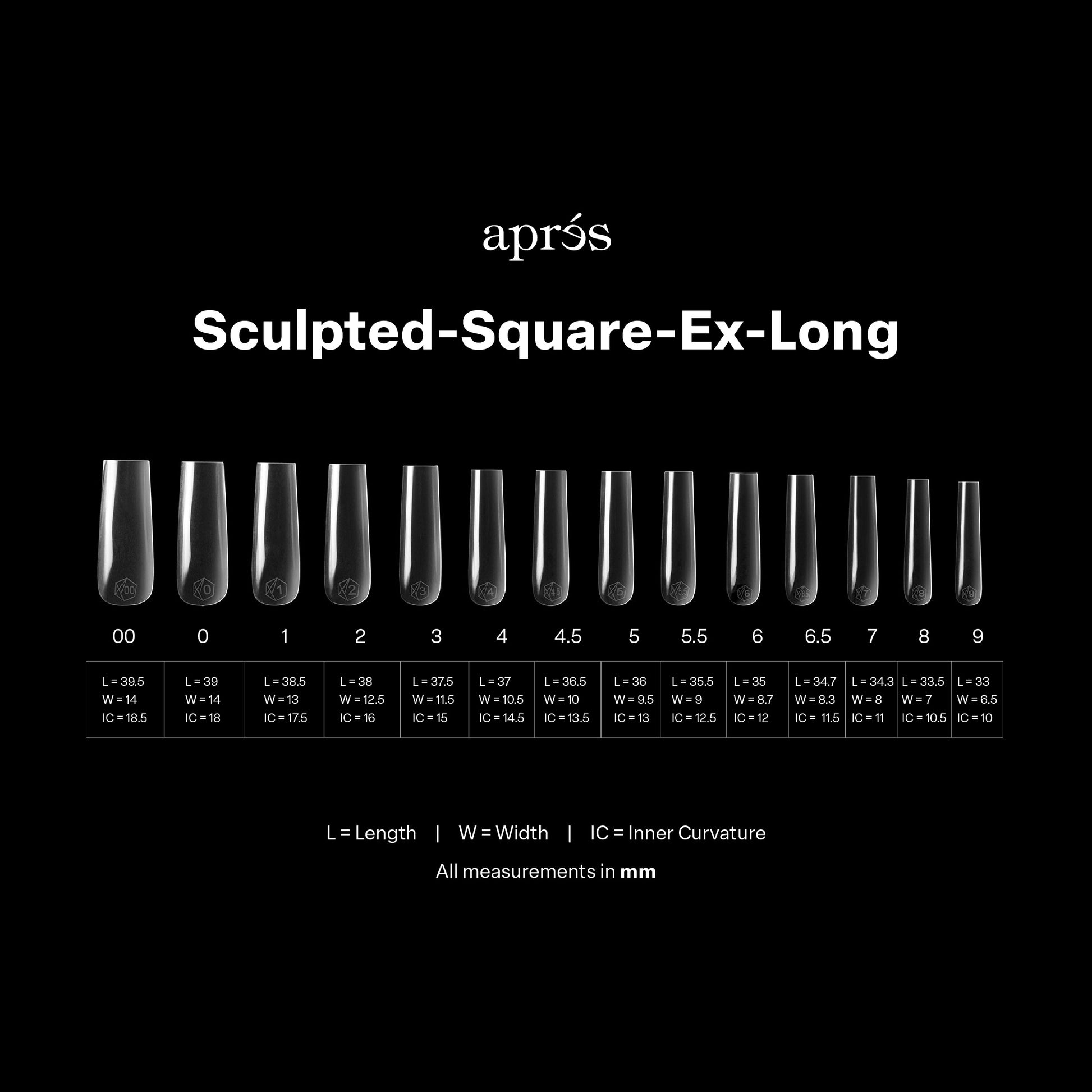 Apres Gel-X Tips 2.0 - SCULPTED Square 600pcs