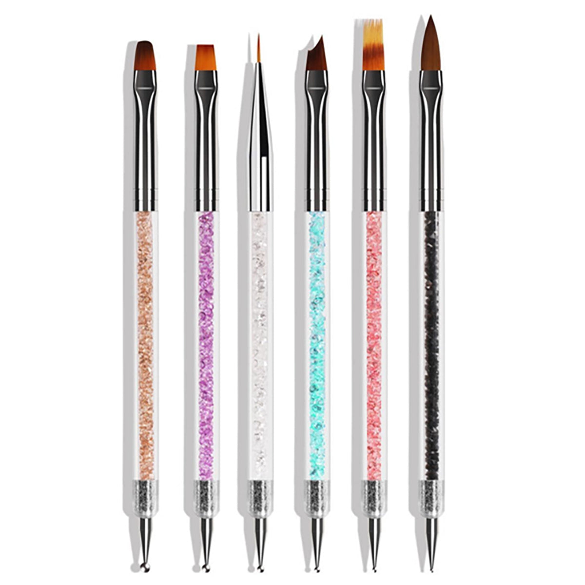 Double Ended Diamond Nail Brush (Set 6pcs)