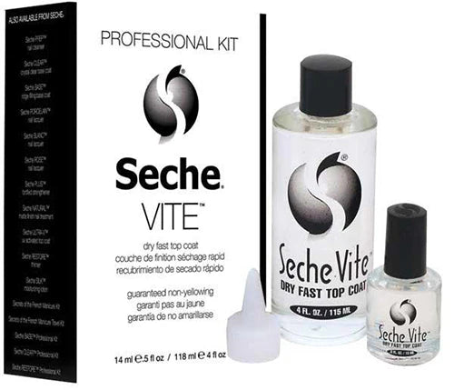 Seche - Vite Dry Fast Top Coat Refill Kit 4oz + 0.5oz Bottle