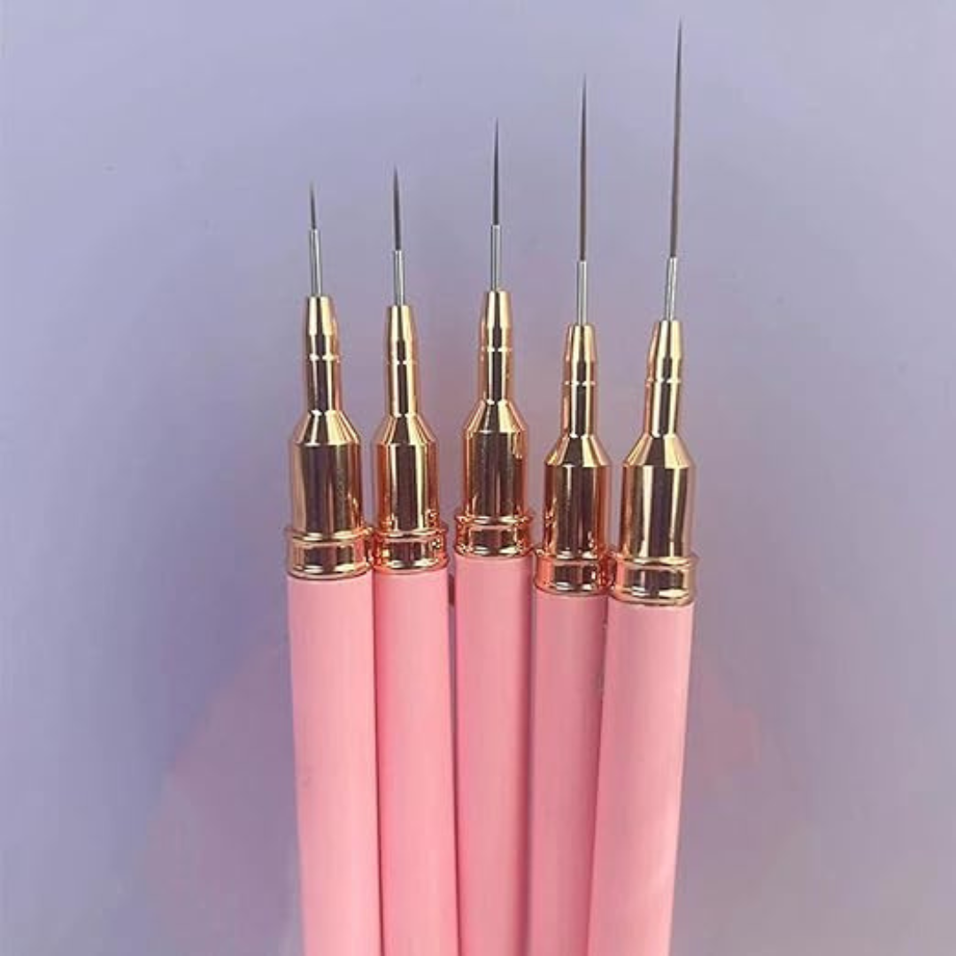 Nail Art Brush For Thin Details (Set 5pcs)
