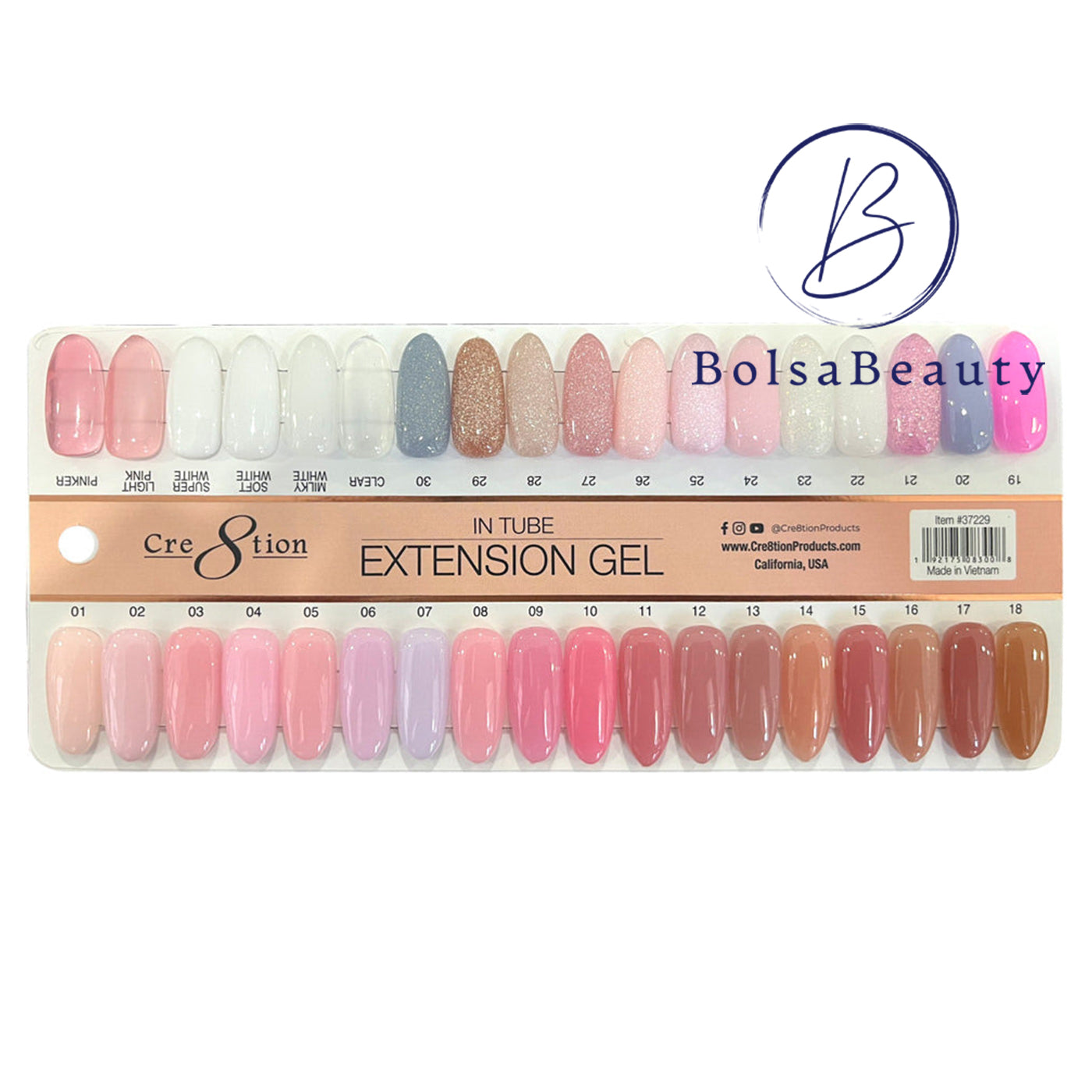 Cre8tion - Tube Polygel Tapgel Full Set 60ml (#01 - #36)