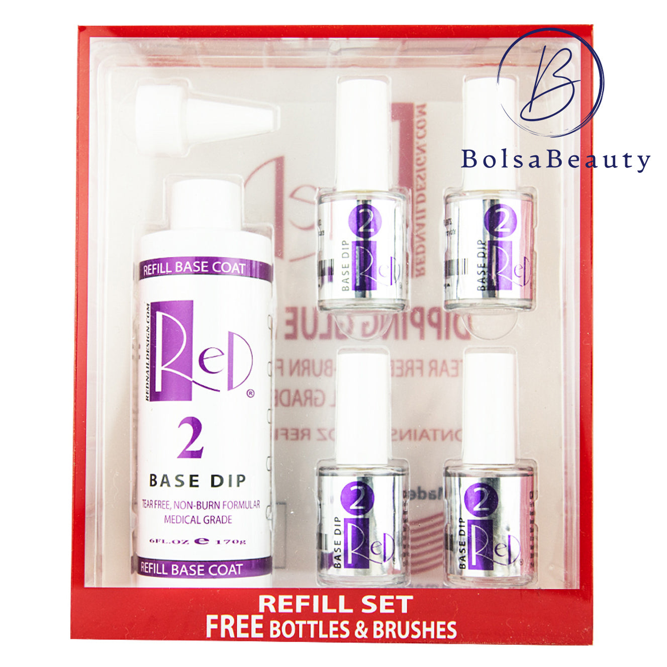 Red - Dip System: #2 Base Refill (6oz)