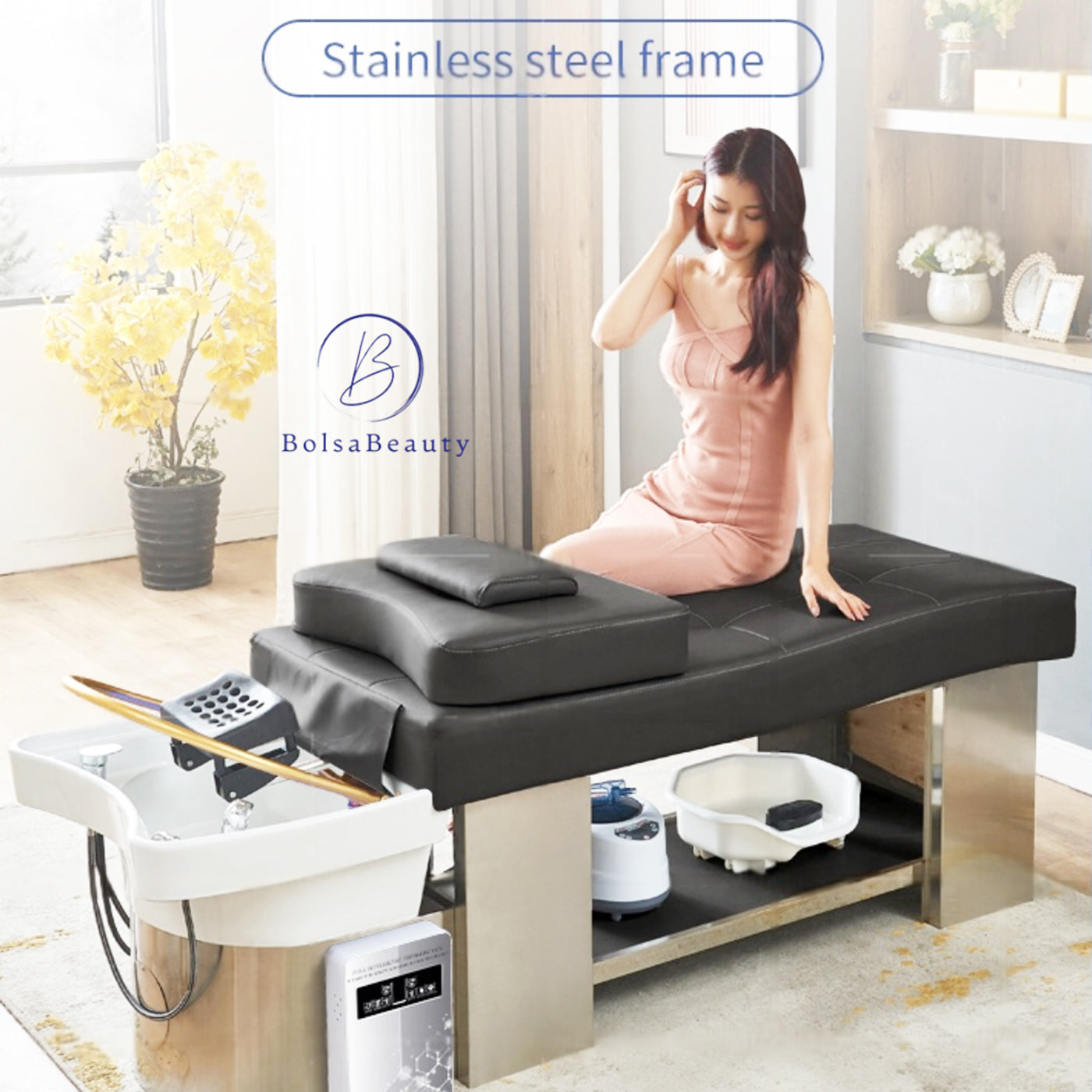 BolsaBeauty - Therapy Shampoo Bed Stainless Steel (NEW 2025)
