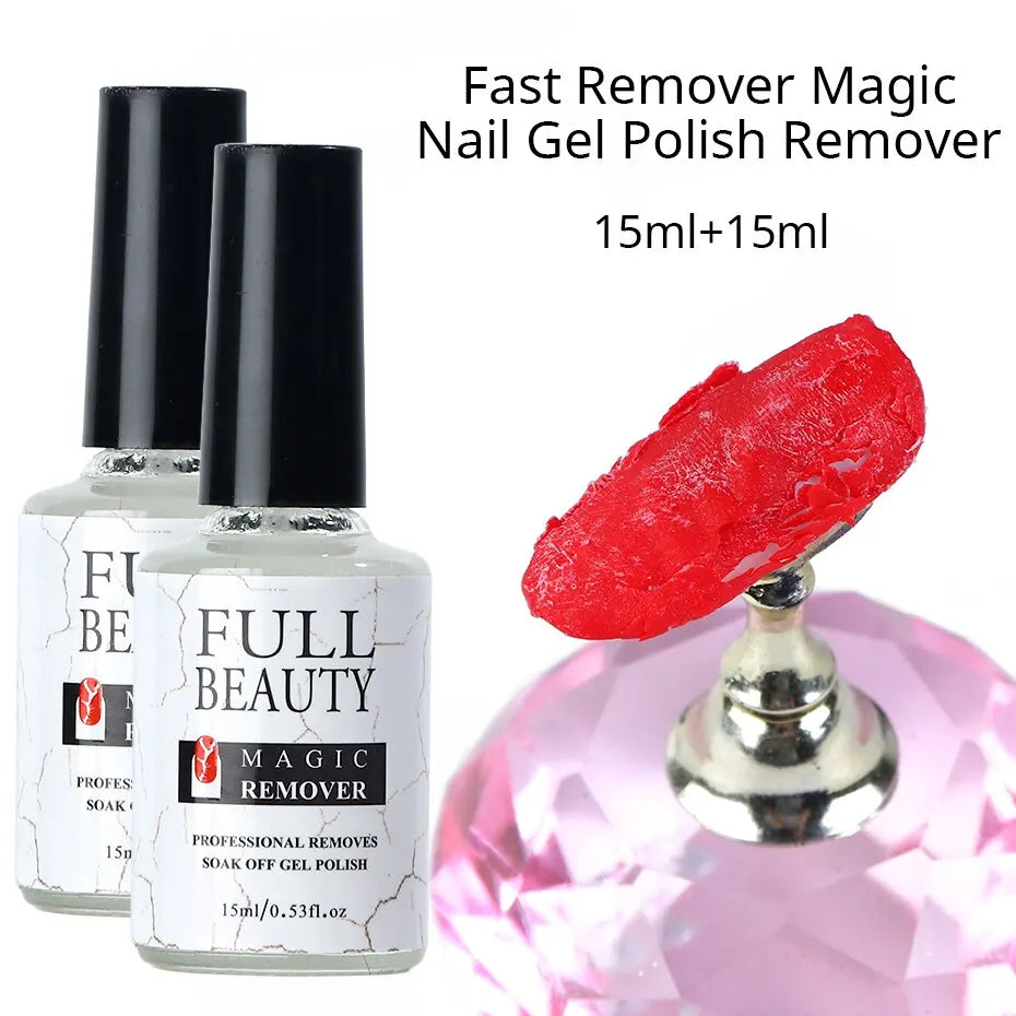 Magic Remover Nail Gel Polish Fast Remover Gel Polish 0.5oz Soak off UV LED Cleaner 2 bottles