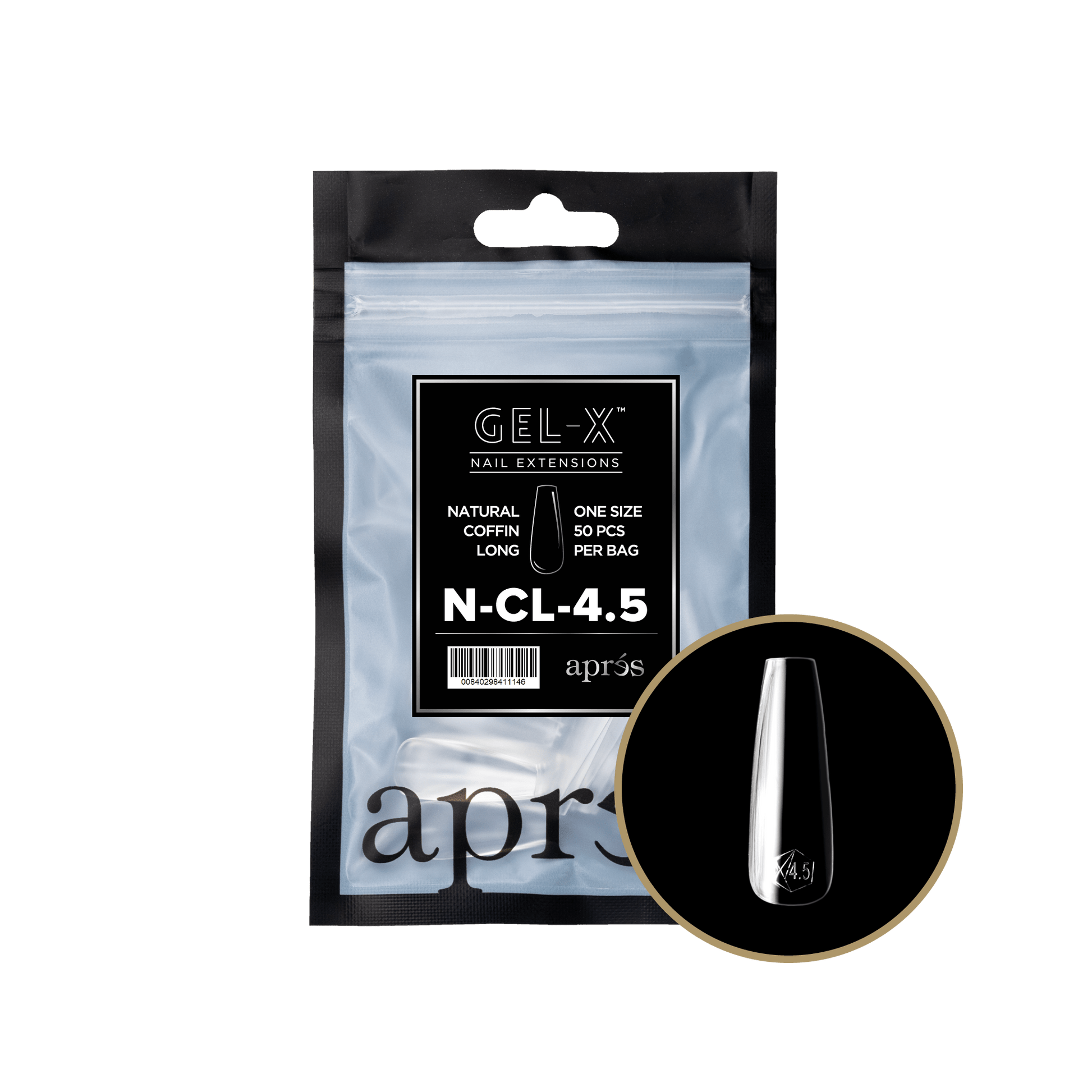 Apres Gel-X Tips 2.0 - NATURAL Coffin Refill Bag