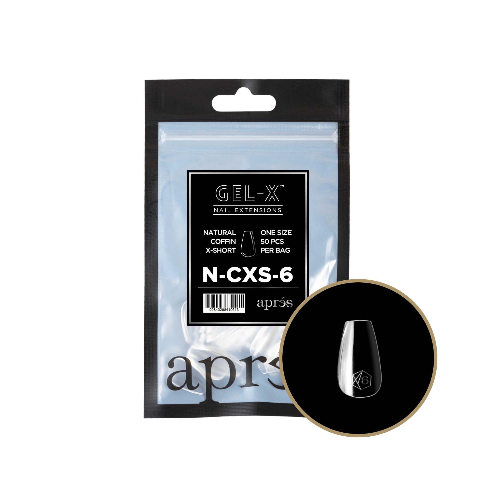 Apres Gel-X Tips 2.0 - NATURAL Coffin Refill Bag