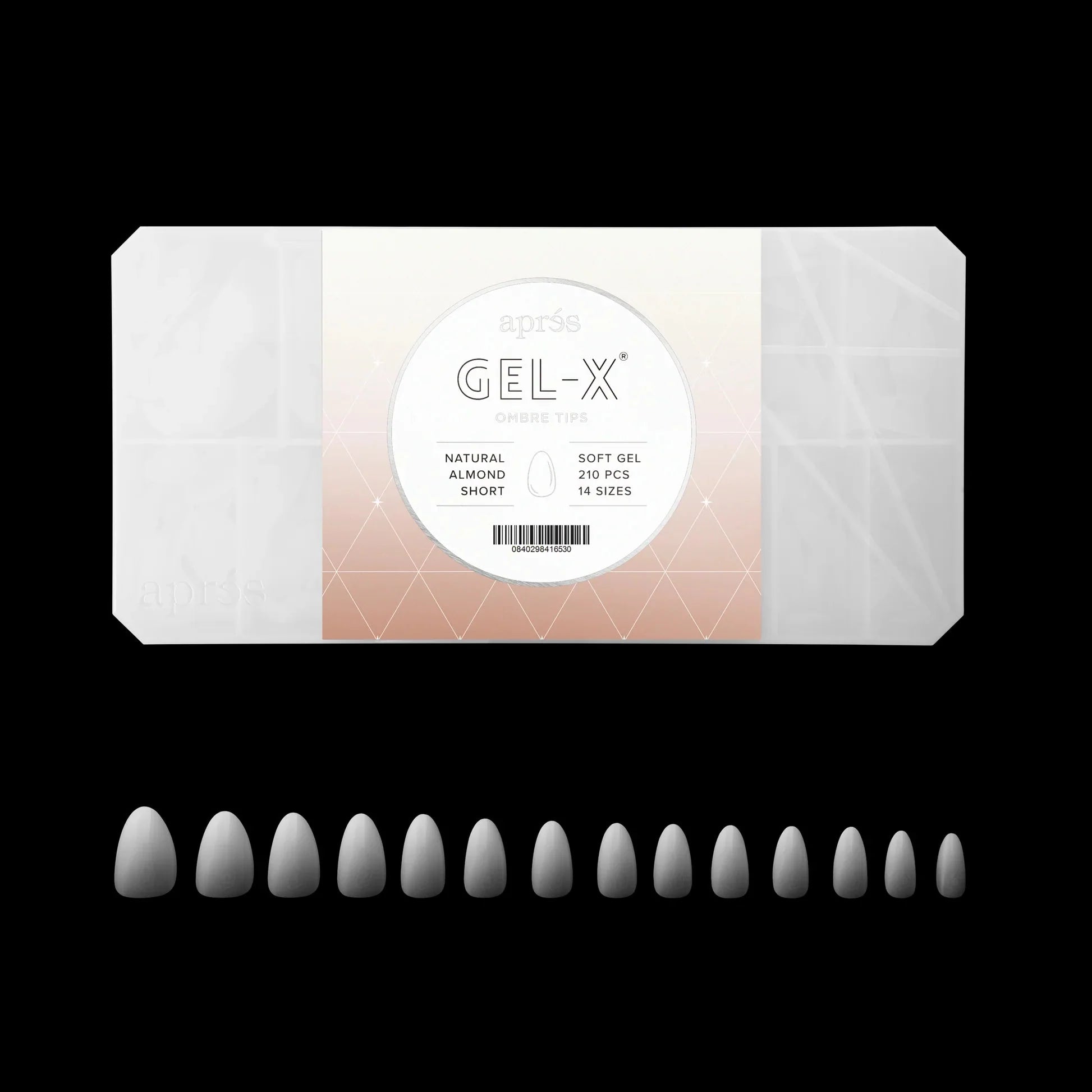 Apres Ombre Gel-X Tips - NATURAL Almond 210pcs