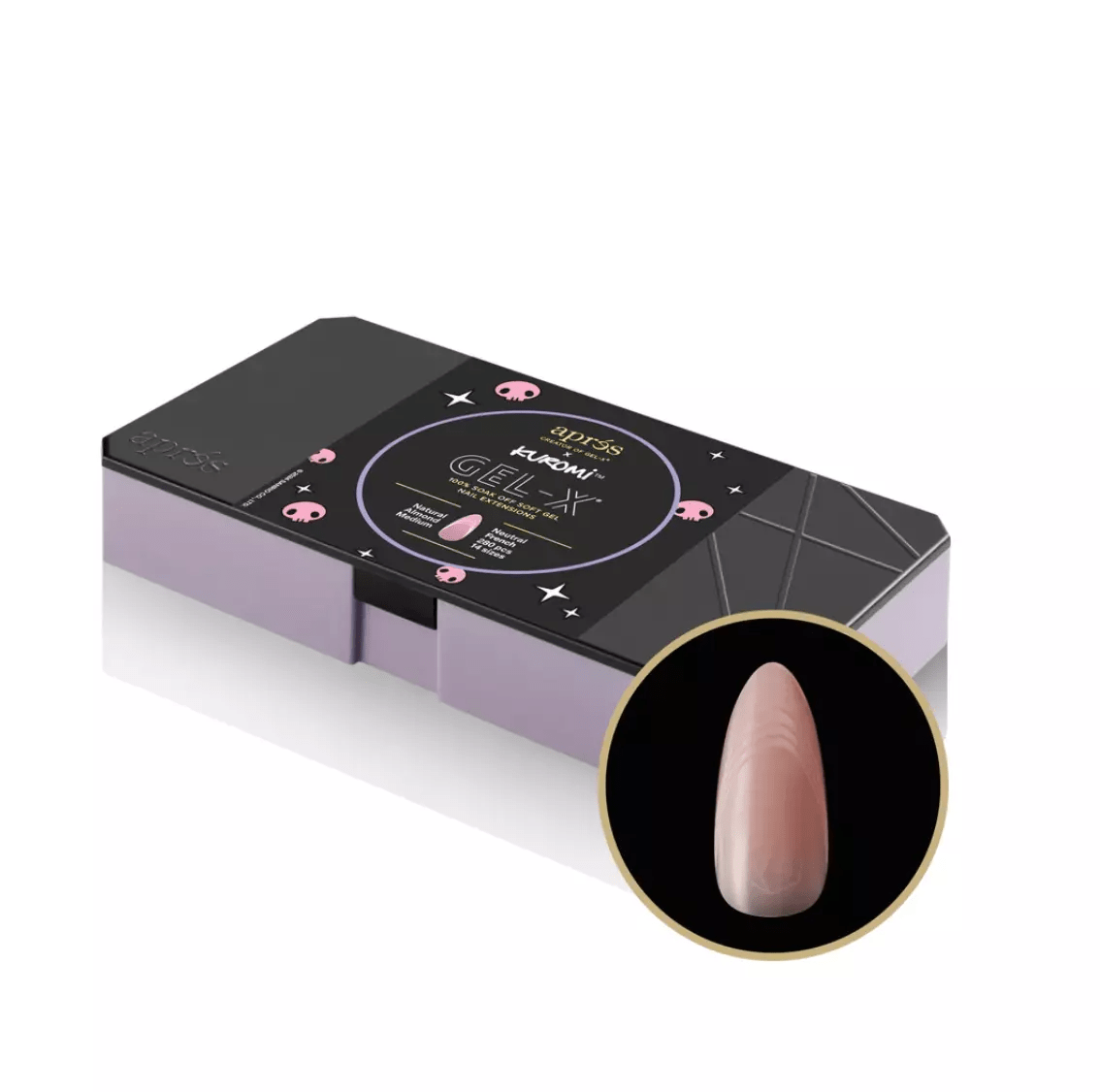 Apres x Kuromi - Neutral French Natural Almond Medium Tip Box