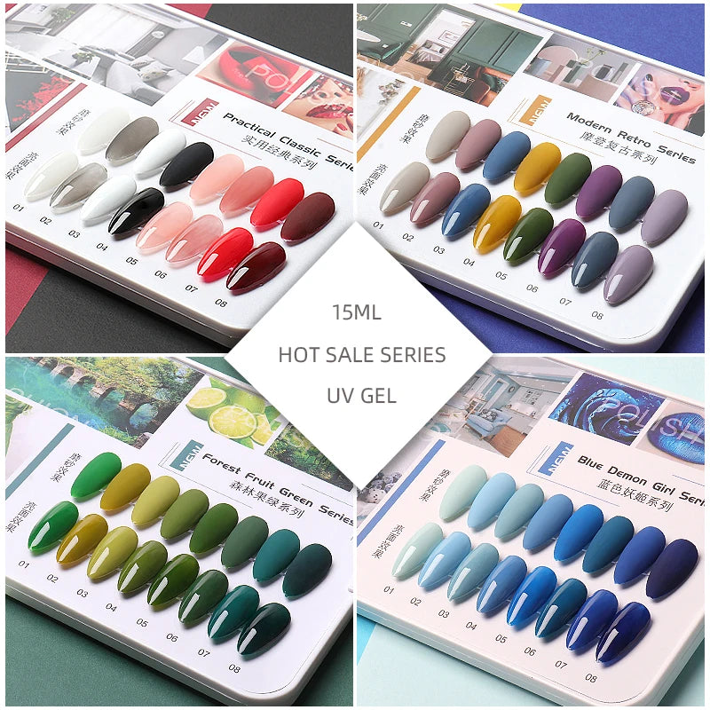Nail Gel Polish UV Set 8 Colors for Professional Nail Salon