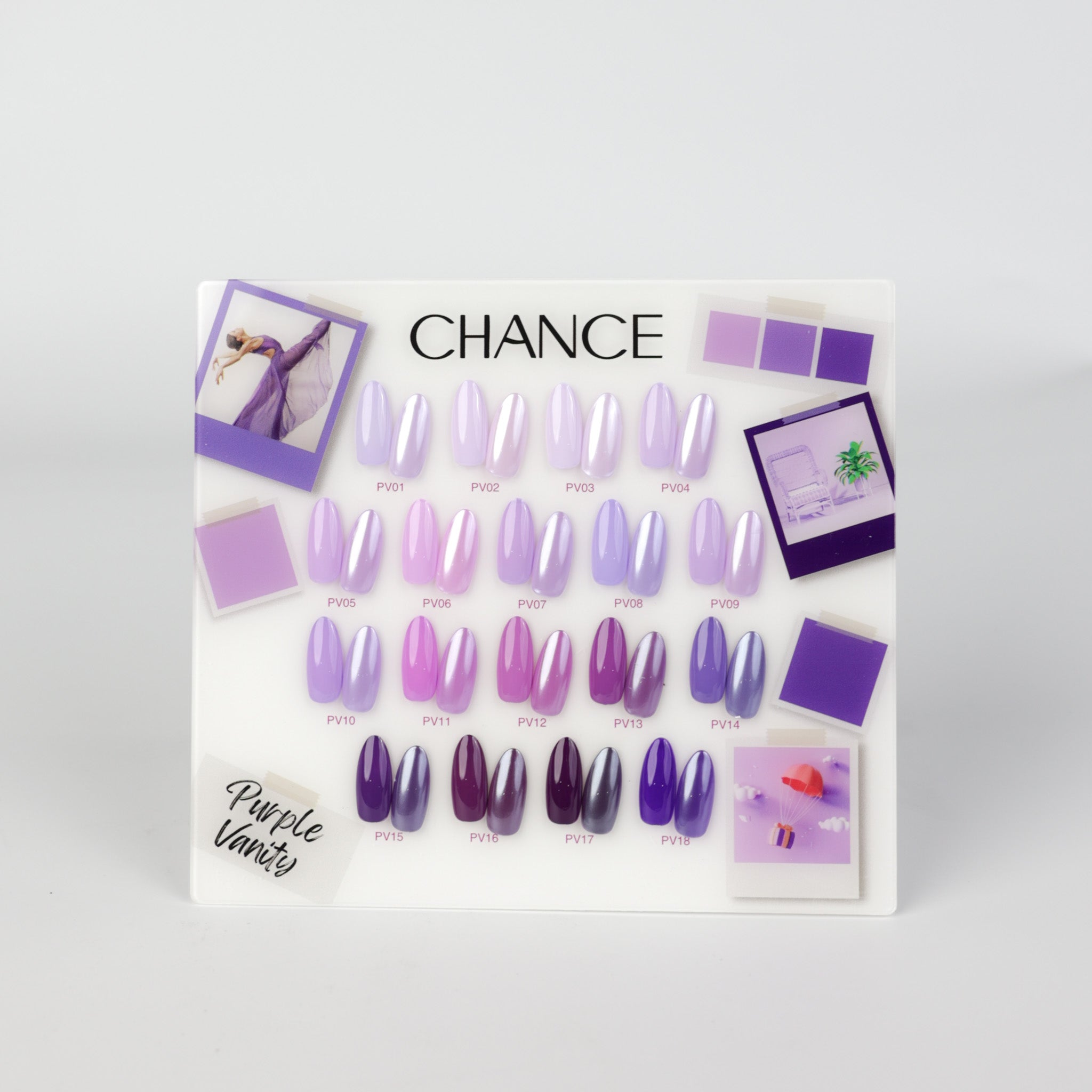 Chance Color Chance Counter Display Color Chart - Purple Vanity Collection 18 color